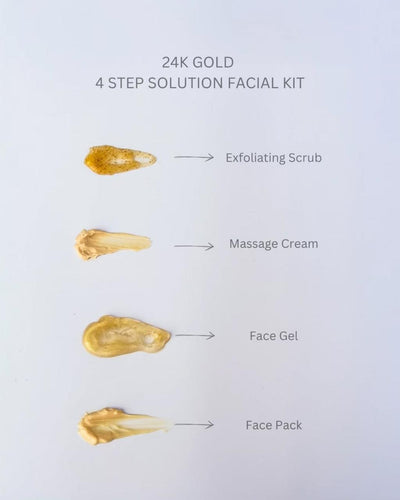 Oak Professional 24K Gold and Hyaluronic Acid 4-Step Facial Kit
