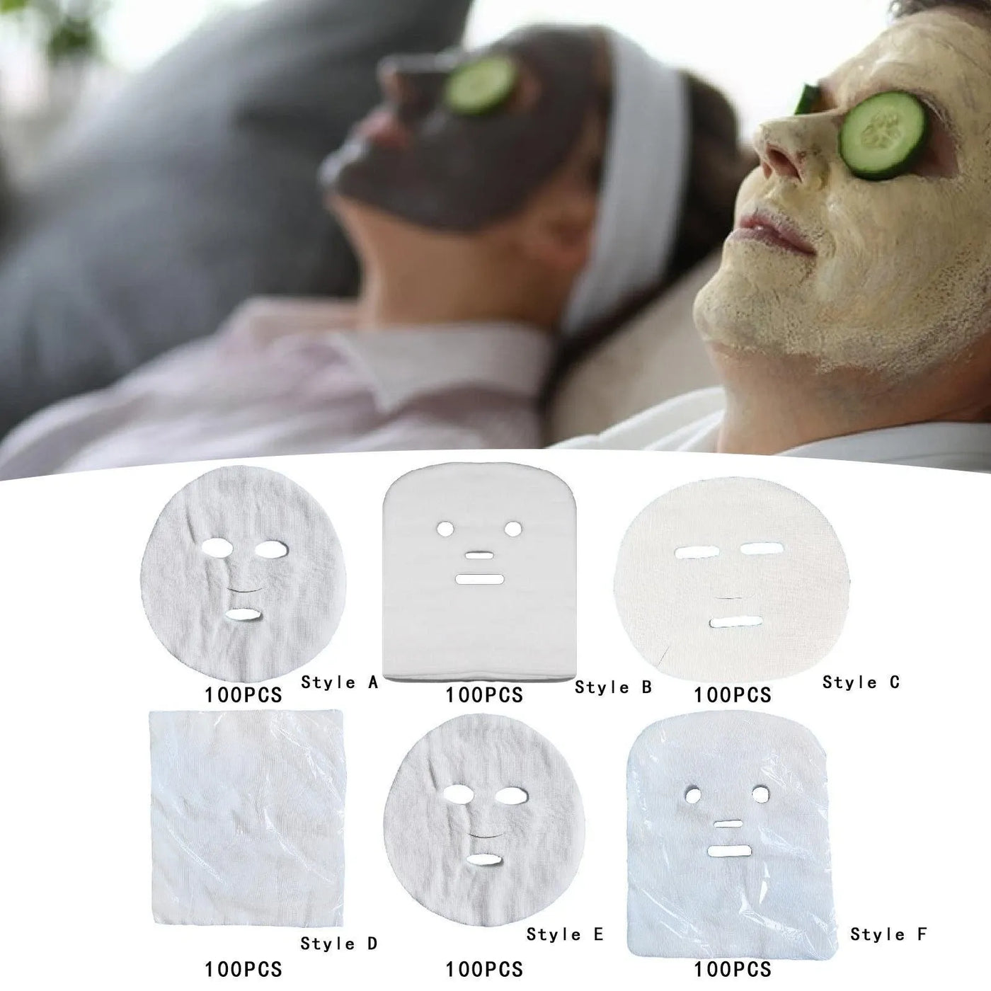 Facial Mask Paper Sheet – White Soft Facial Gauze Mask for SPA & Skin Care