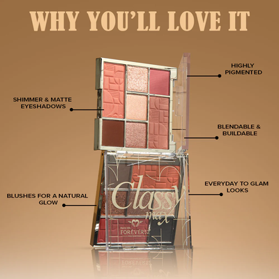 Classy Max 2 Color Blush + 5 Color Eyeshadow Palette