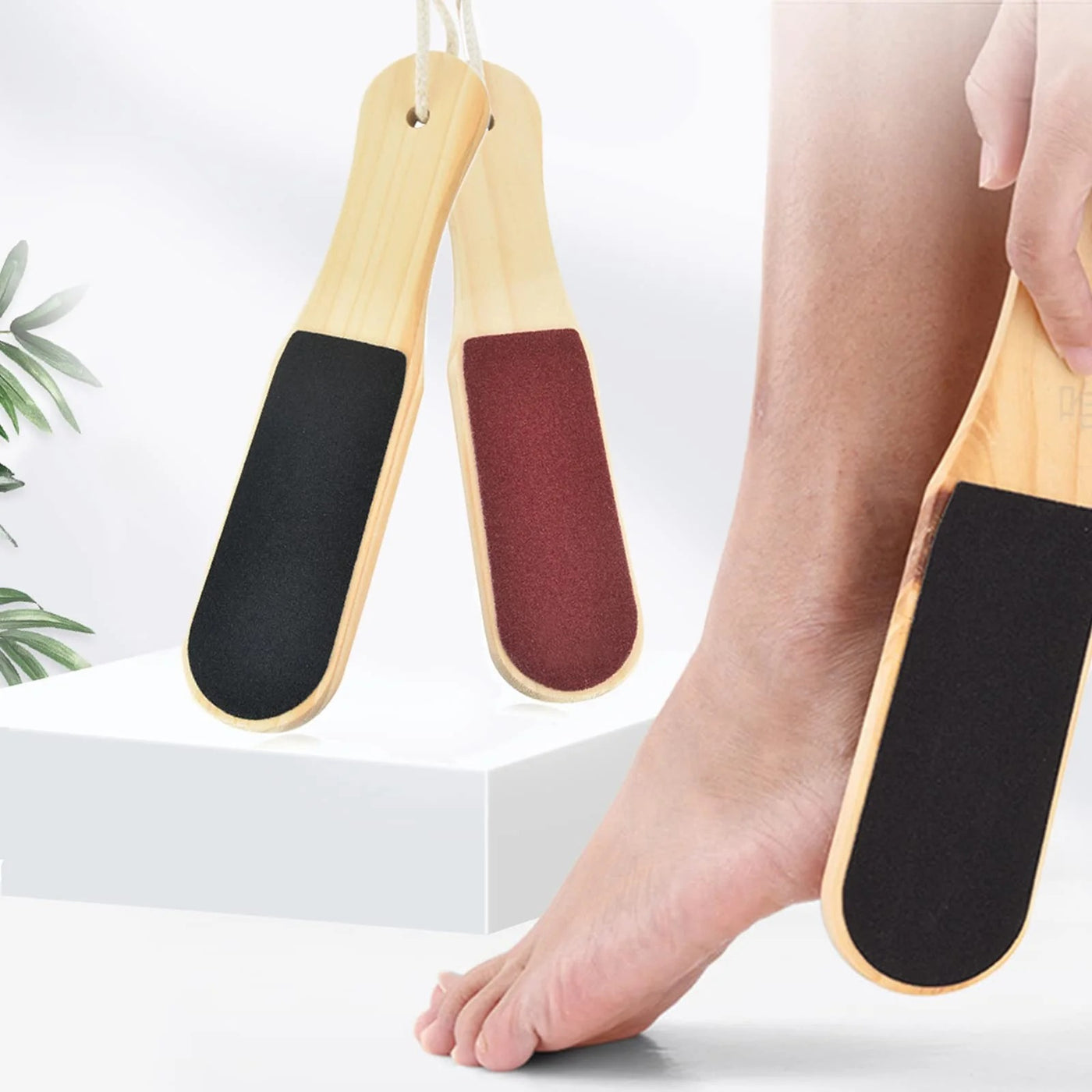 Double-Sided Wooden Foot File | Callus Remover with Coarse & Fine Grit | Pedicure Tool for Smooth, Soft Feet