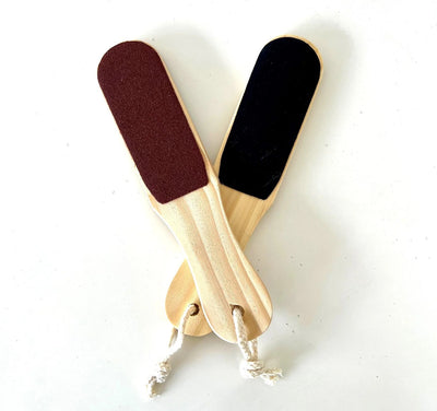 Double-Sided Wooden Foot File | Callus Remover with Coarse & Fine Grit | Pedicure Tool for Smooth, Soft Feet