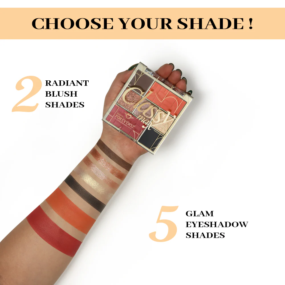 Classy Max 2 Color Blush + 5 Color Eyeshadow Palette