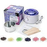 Hair Removal Wax Heater Hot Wax Warmer Waxing Kit Wax Melts With 3 Flavors Hard Wax Beans 50 Wax Applicator Sticks And 100 Waxing Paper