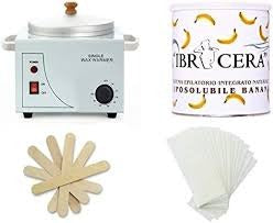 Wax Heater Machine Hair Removal, Waxing Kit Wax Warmer for Body Hair Removal with 600ml Banana Wax, 100 Pcs Wax Paper Strip and 10 Pcs Wood Spatula
